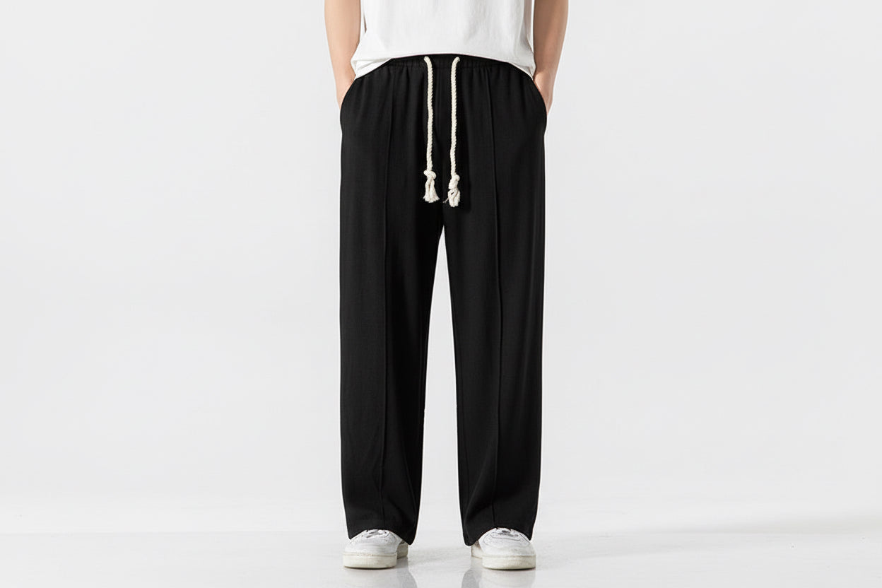 Cotton Linen Casual Pants - Chinese Style
