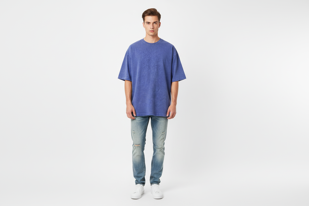 Oversized Batik Print T-Shirt - Washed Cotton