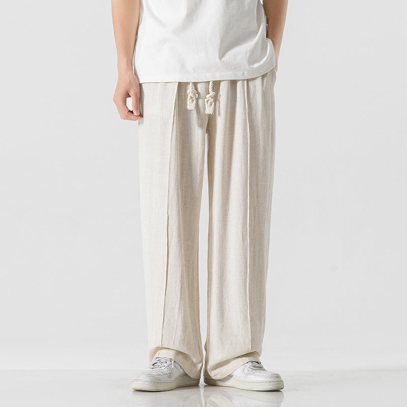 Cotton Linen Casual Pants - Chinese Style