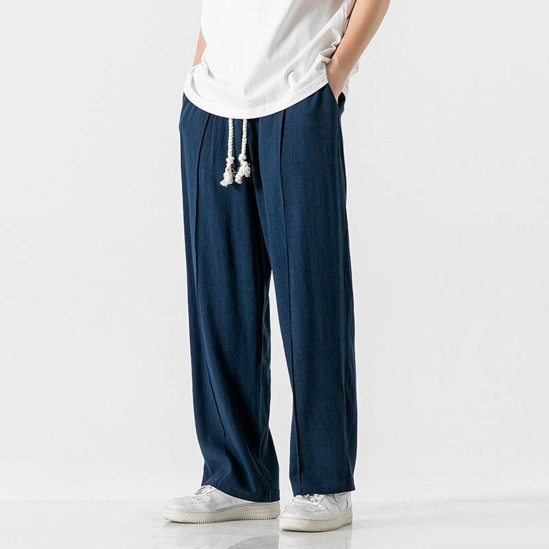 Cotton Linen Casual Pants - Chinese Style